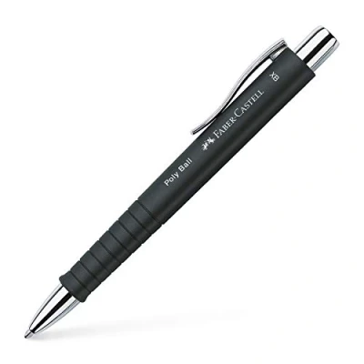 Obrázek FABER CASTELL 241153 kuličkové pero Poly Ball XB, černé (barva psaní modrá), 1 kus, s vyměnitelnou náplní 0,5 mm, vhodné na dokumenty