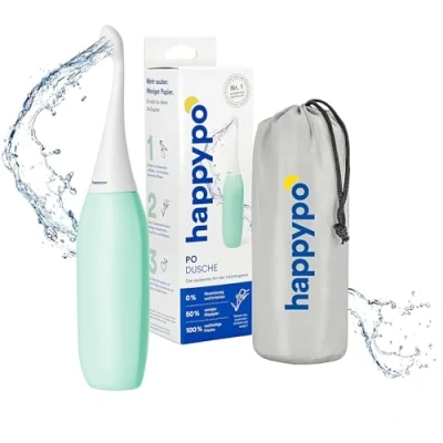 Obrázek HappyPo přenosný bidet 300 ml sprcha s 50 % větším objemem ruční na nahrazuje vlhký toaletní papír cesty vhodné pro cestování a hygienu (máta)