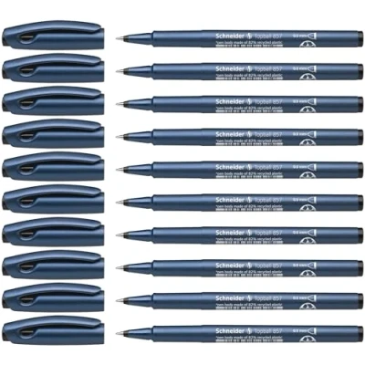 Obrázek Schneider Topball 857 kuličkové pero (stabilní kovová špička, 0,6 mm) balení po 10 kusech černé