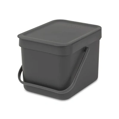 Obrázek Brabantia Sort &amp; Go Lebensmittelabfalleimer (3L / grau), kleiner Kompostbehälter für die Arbeitsplatte, mit Griff und abnehmbarem Deckel, leicht zu reinigen
