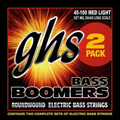 Obrázek GHS Bass Boomers ML3045 sada basových strun, 4 struny, střední světlo, .045.100, balení 2 ks