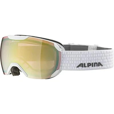 Obrázek ALPINA PHEOS S QV zrcadlové, samotónní a kontrastní lyžařské brýle se 100% UV ochranou pro dospělé, bílé, One Size