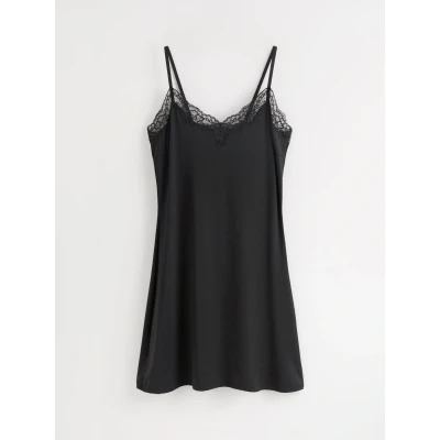 Obrázek Lindex SLIP ANNA Black Noční košile, Ženy, Velikost: 40/42,