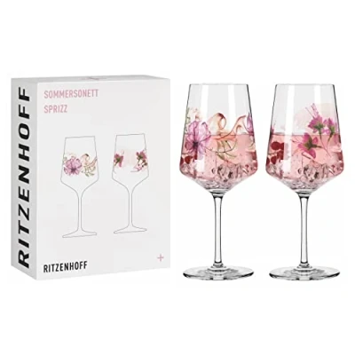 Obrázek RITZENHOFF 3461004 sklenice na aperitivy 500 ml 2dílná sada Série Sommersonett č. 4, 2 kusy, motiv rostliny Made in Germany