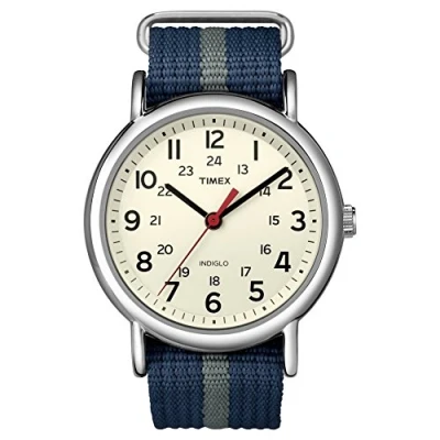Obrázek Timex Unisex náramkové hodinky analogové Quarz, Modrá/šedá, Páska