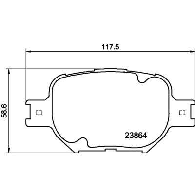 Obrázek HELLA PAGID brzdové destičky vpředu nepřipraveny pro výstražné ukazatele opotřebení čtyři v sadě T1330 mj. LEXUS / SCION TOYOTA 8DB 355 010 201