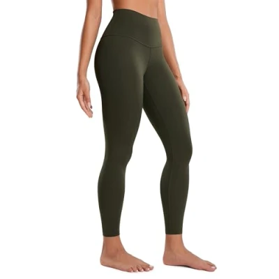 Obrázek CRZ YOGA Butterluxe dámské sportovní legíny s vysokým pasem neprůhledné na jógu kalhoty Workout Gym 64 cm/71 cm, Olivová zelená