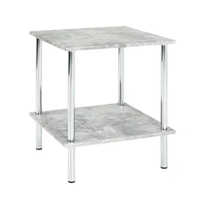 Obrázek HAKU Möbel Beistelltisch betonoptik, Chrom, MDF, Metall Maße: B 39 cm x H 45 T cm, Style: Modern