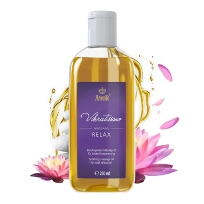 Obrázek Vibratissimo Relax 250 ml masážní olej hluboce uvolňující směs vůní uklidňující, odbourává stres, uvolnění &amp; lubrikační