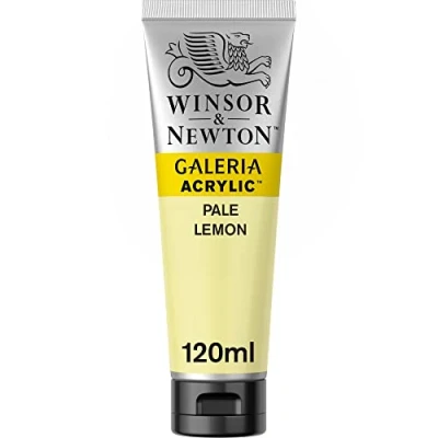 Obrázek Winsor &amp; Newton 2131434 Galeria akrylová barva, vysoká pigmentace, stálobarevná, máslová konzistence, tuba 120 ml citronově žlutá, bledá