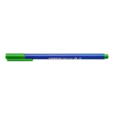 Obrázek STAEDTLER Fixy triplus color, šťavnatě zelená, trojhranná, stabilní, neohromující špička, šířka linky cca 1 mm, vhodné pro děti, Made in Germany, 10 šťavnatých fibre tip pens v kartonovém pouzdře, 323 52