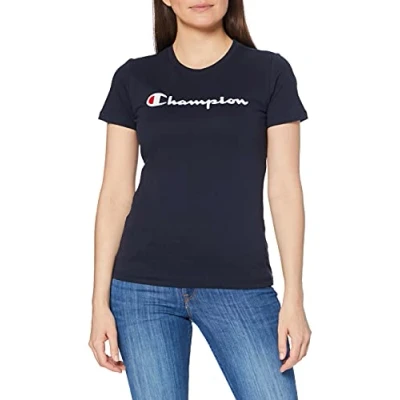 Obrázek Champion Damen Classic Logo Crewneck T shirt Shirt, Marineblau, S