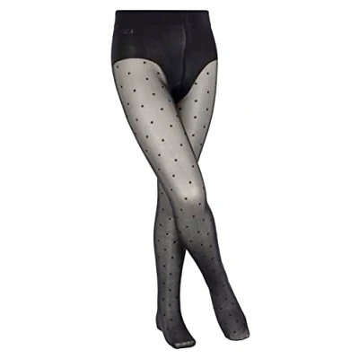 Obrázek FALKE Unisex Dětské Romantic Dot punčocháče jemný měkký materiál transparentní matný tenký slavnostní elegantní puntíkovaný komfortní pas bez tlaku plochý šev 1 kus, černá (Black 3009)