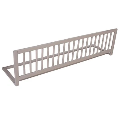 Obrázek Safetots Extra široká dřevěná ochrana postele, šedá, výška 38 cm x šířka 140 cm, mřížka na postel, bezpečné zábradlí dětské předmontované, jednoduchá instalace