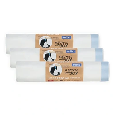 Obrázek Rotho Paso sada pytlů na odpadky 3 role à 15 ks pro 40 l, plast (recyklovaný PP ), bílý, x kusů (40, 0 30, 16, 6 cm)