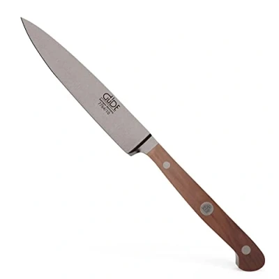 Obrázek GÜDE Solingen Tradition kovaný špikovací nůž, 10 cm, švestkové dřevo, F. GÜDE, kancelářský Handmade Germany, hnědý