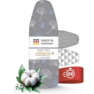 Obrázek arteneur® Made in Germany potah na žehlicí prkno 120 x 40 Odráží teplo Guma OEKOTEX100 5 velikostí polstrování pro parní stanici a žehličku