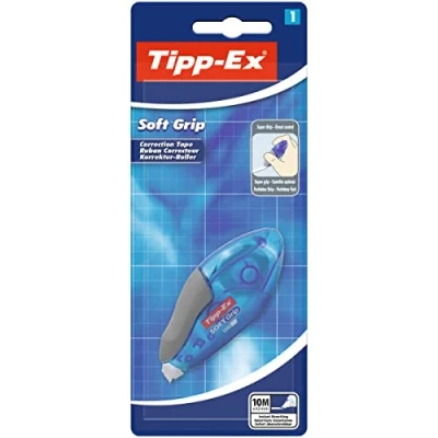Obrázek Tipp Ex Korekční váleček Soft Grip, 10 m x 4,2 mm, balení po 1 kusu, ideální do kanceláře, domácí kanceláře nebo školy