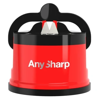 Obrázek AnySharp Ostřič nožů Bezpečnost bez rukou, PowerGrip přísavka bezpečné broušení všech kuchyňských Ideální pro tvrzenou ocel &amp; zoubkované Nejlepší kvalita na světě Kompaktní