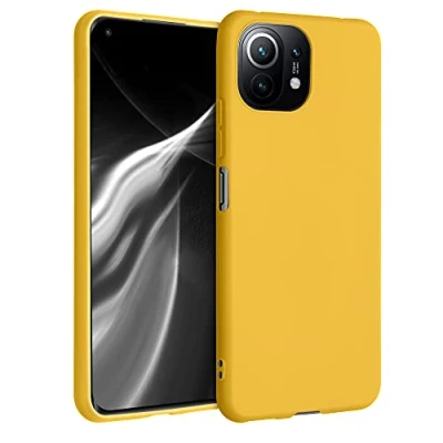Obrázek kwmobile pouzdro kompatibilní s Xiaomi 11 Lite (5G) NE/Mi měkké TPU silikonové vhodné pro bezdrátové nabíjení medově žlutá