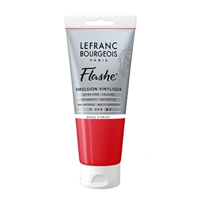 Obrázek Lefranc Bourgeois Akrylová barva a vinylová Flash 300646, vysoce pigmentovaná, elastická, stálá na světle, odolná proti stárnutí, matná, pro vnitřní i venkovní použití, tuba 80 ml rumělka