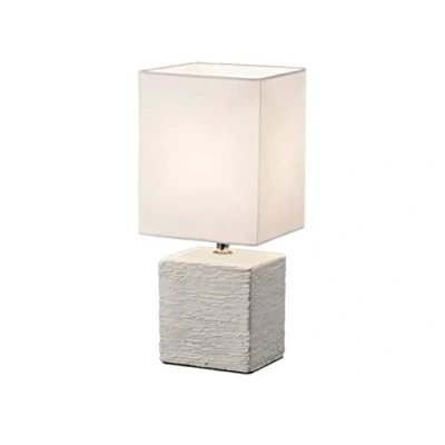 Obrázek Reality Leuchten stolní lampa s keramickou nohou, 1x E14 maximálně 40 W, 29 cm, látkové stínidlo bílé R50131001
