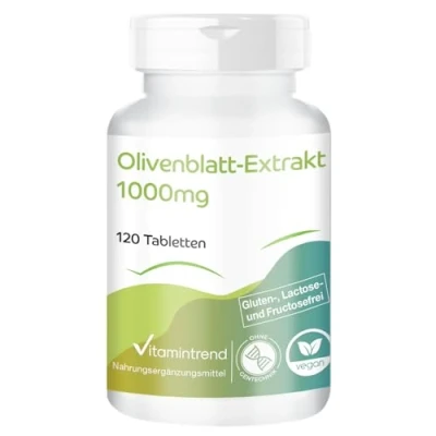 Obrázek Extrakt z olivového listu 1000 mg 120 veganských tablet! 4 ONATS ZÁRADA ! Vysoká dávka 20% oleuroein Vitamintrend®