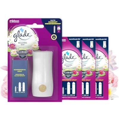 Obrázek Glade Touch &amp; Fresh (Brise One Touch) výhodné balení, držák + náhradní náplň (4 kusy), Relaxing Zen