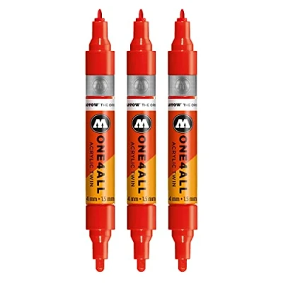 Obrázek Molotovovými one4all Acrylic Twin MARKIERSTIFT3ER balení, dopravní červená