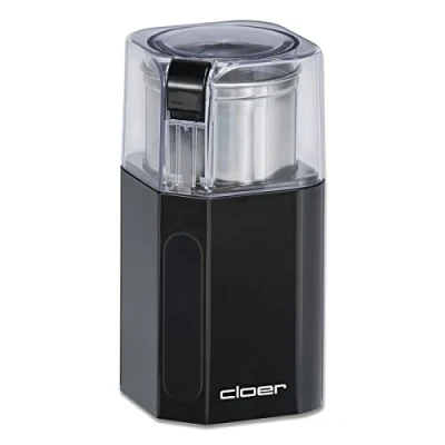 Obrázek Cloer Elektrický mlýnek na kávu a koření 7580, 200 W, pro pesto, ořechy obiloviny, až 70 g kávových zrn, odnímatelná nádoba z ušlechtilé oceli, černá