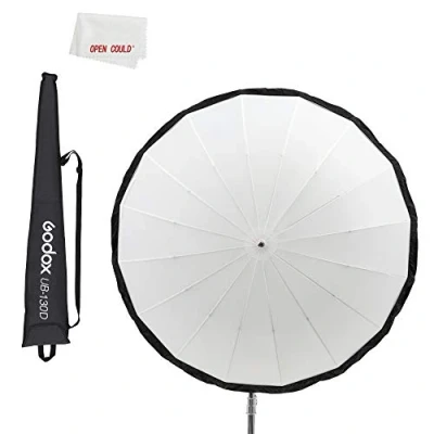 Obrázek Godox UB 130D 51in 130cm White Parabolic Reflective Transparent Soft Umbrella Studio Light with Black Silver Diffuser Cover (UB 130D)