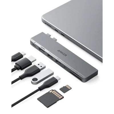 Obrázek Anker USB C rozbočovač Pro MacBook, 547 (7 v 2), kompatibilní s Thunderbolt 4 Port, 4K HDMI, 2 a datová přípojka MacBook 13 palců, Air M1 / M2 další