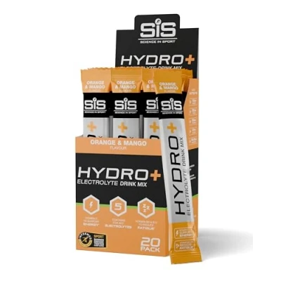 Obrázek Science in Sport HYDRO+ Electrolyte Drink Mix 20 x 4,3 g pomeranč a mango Veganský elektrolytový prášek, sportovní nápoje prášek s vitaminem C 5 důležitými elektrolyty