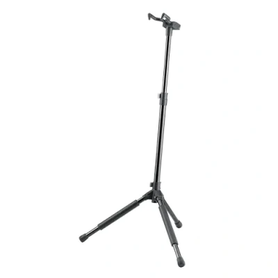 Obrázek K&amp;M 17670 Memphis Pro černý stojan na kytaru nastavitelná výška od 55 do 100 cm patentovaný závěsný systém, ocel