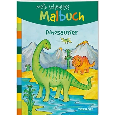 Obrázek Mein schönstes Malbuch. Dinosaurier / T Rex, Diplodocus, Stegosaurus u.v.m.zum Ausmalen Malheft für Mädchen und Jungen ab 5 Jahren: Malen Kinder Jahren (Malbücher blöcke)