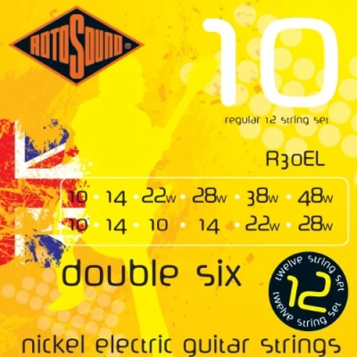 Obrázek Rotosound Niklové struny pro 12strunné elektrické kytary, regular, tloušťka 10 10, 14 14, 22 28 38 22, 48