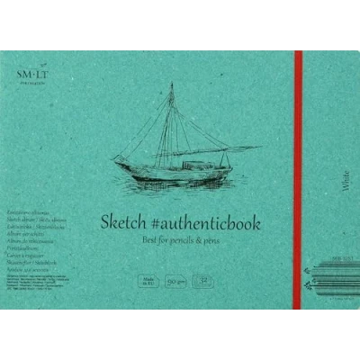 Obrázek Smlt 5EB pro 32ST Authentic Line 245 x 176 mm ušitý náčrtník svorkovnice Authenticbook, 90 GSM Bílá papír, 32 Folio
