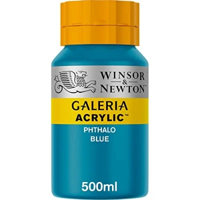 Obrázek Winsor &amp; Newton Akrylová barva Galeria 2150516, vysoká pigmentace, stálý na světle, lískavá konzistence, 500 ml hrnec Phthalo modrá
