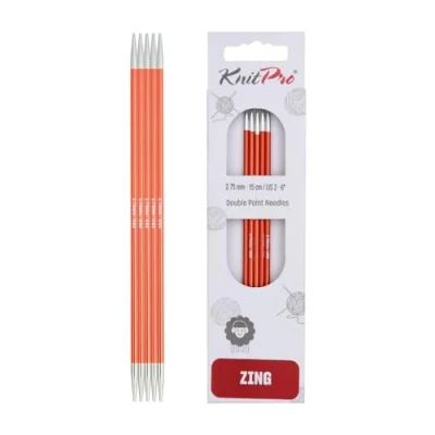 Obrázek KnitPro K47004 jehlice na ponožky, kov, oranžová, 15 cm / 2,75 mm