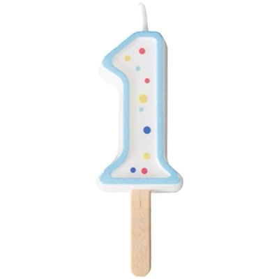 Obrázek PME Blaue Kerze Nummer 1, klein, 4,3 cm