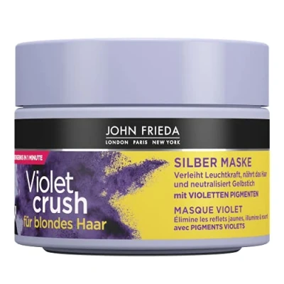 Obrázek John Frieda Violet Crush stříbrná maska obsah: 250 ml Pro blond vlasy neutralizuje žlutý odstín opravuje poškození vlasů