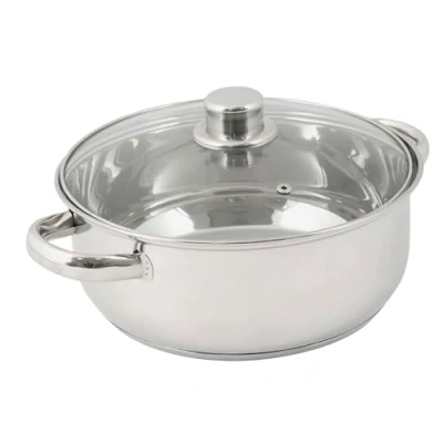 Obrázek Crealys Hrnec na vaření 502385, ušlechtilá ocel, 4 l, se skleněnou poklicí, průměr: 24 cm