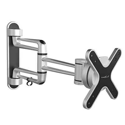 Obrázek PureMounts STYLE 23C nástěnný držák pro TV přístroje s 33 69 cm (13 27&quot;), VESA: 100 x 100, sklopný: +/ 15, otočný: 30, vzdálenost od stěny: 97 423 mm, nosnost max: 15 kg, černá, černá/stříbrná,
