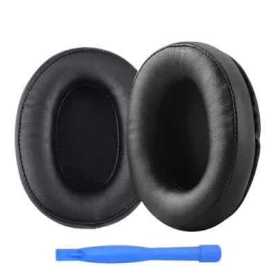 Obrázek Náhradní náušníky pro HyperX Cloud Stinger/Cloud Flight/CloudX/Cloud II/Cloud III/Cloud Alpha/Cloud Core/Mix sluchátka od MMOBIEL Paměťová pěna a proteinová PU černá