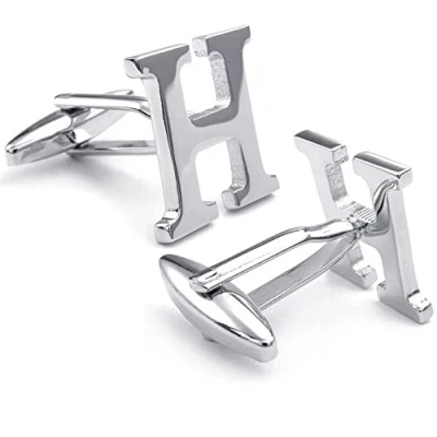 Obrázek Honey Bear 1 pár pánských manžetových knoflíčků svatba Cufflinks manžetový knoflíček stříbrné písmeno A Z