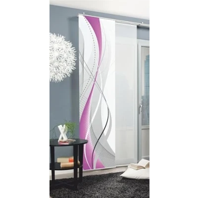 Obrázek Posuvný závěs Carlisle od Home Fashion, 87152, s digitálním potiskem na dekorativní textilii, vodící lištou a kolejnicí, 245 x 60 cm, Šedá, 245x60 cm