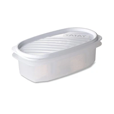 Obrázek Tatay Frischhaltedose , Vakuum, 0,5 l Kapazität, flexible Druckdeckel, BPA frei, Geeignet Mikrowelle und Geschirrspüler, Weiß. Maße: 18,4 x 9,7 6,1 cm