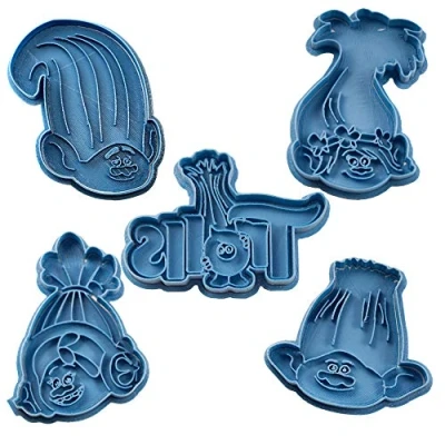Obrázek Cuticuter The Trolls Pack Keksausstecher, Blau, 16 x 14 1,5 cm, 5 Stück