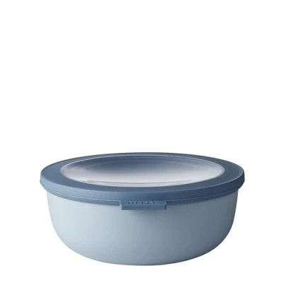 Obrázek Mepal Multi Bowl Cirqula Round dóza na zásoby s víkem vhodná jako vzduchotěsný úložný box do ledničky, nádobí mikrovlnné trouby a dózy uchovávání čerstvých potravin 1250 ml nordic