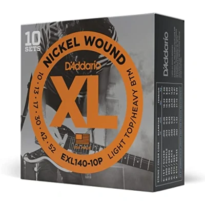 Obrázek D&#039;Addario Kytarové struny E kytara pro elektrické kytary elektrická EXL140 10P Lt. Top/Hvy. Bottom, 10 52 kusů
